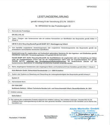 Leistungserklärung