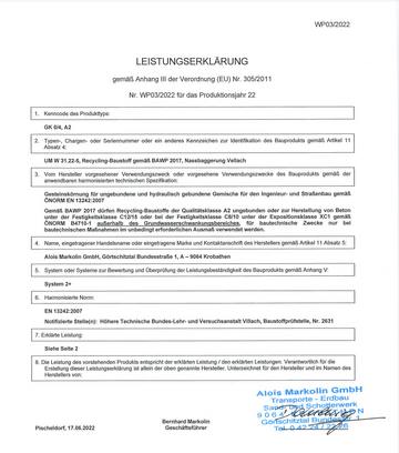Leistungserklärung