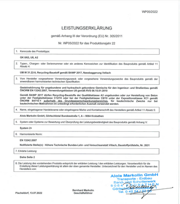 Leistungserklärung
