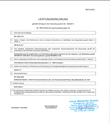 Leistungserklärung